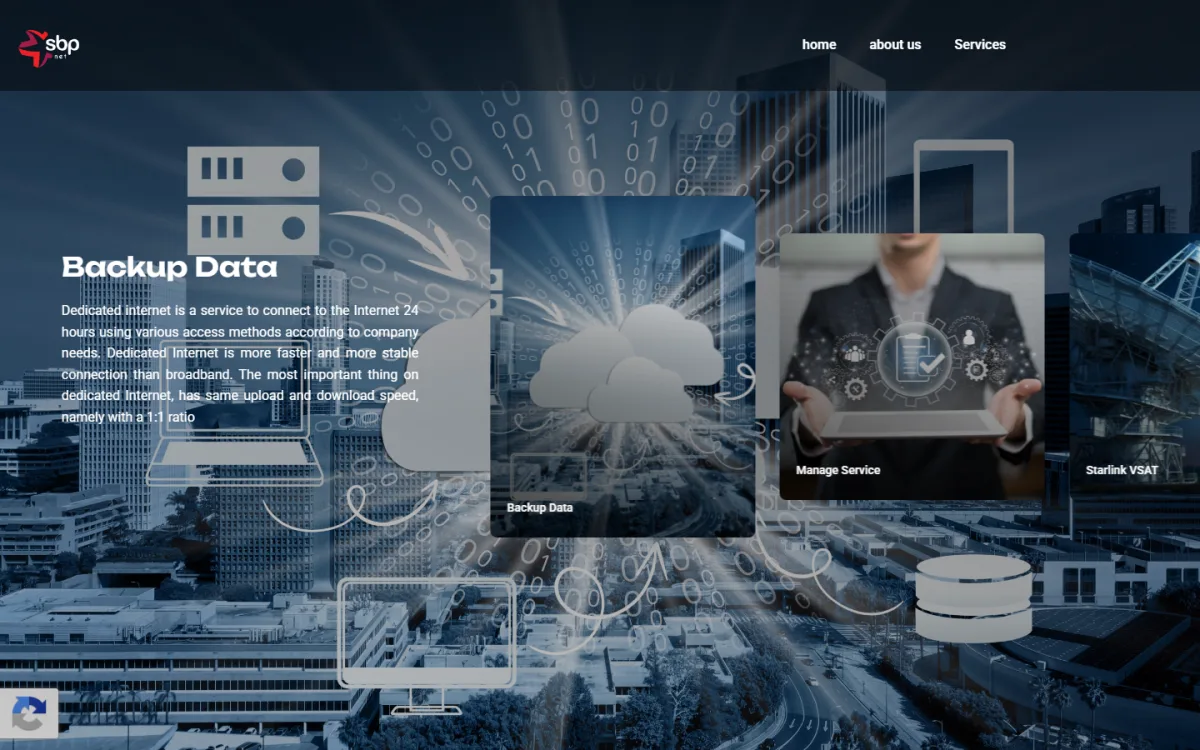 Tampilan beranda website SBP